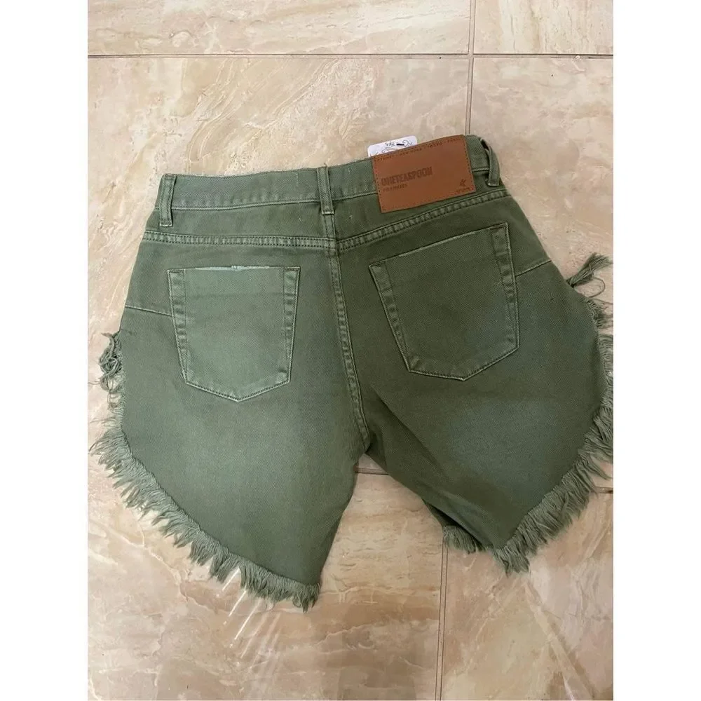 NWT One Teaspoon - Super Khaki Frankies Long Length Shorts Size 24